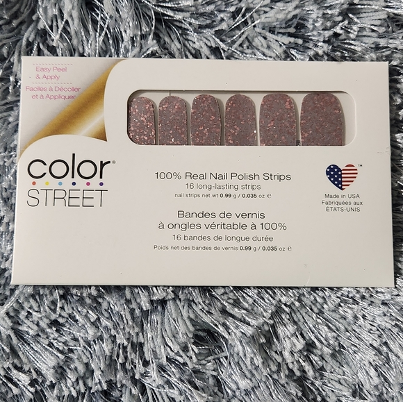 Color Street Gray with Pink Glitter Capitol Hill Nail Strips - Picture 1 of 5
